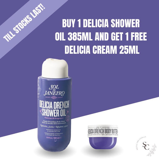 Sol de Janeiro - Delícia Drench Shower Oil 385ml + Delicia Cream Sample Free