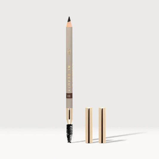 NL Beauty 30 DARK BROWN - Long-lasting Eyebrow Pencil with Mini Brush Accessory