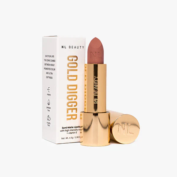 NL Beauty Long-lasting Semi Matte Velvet Stick Lipstick, GOLD DIGGER 04 TREASURE