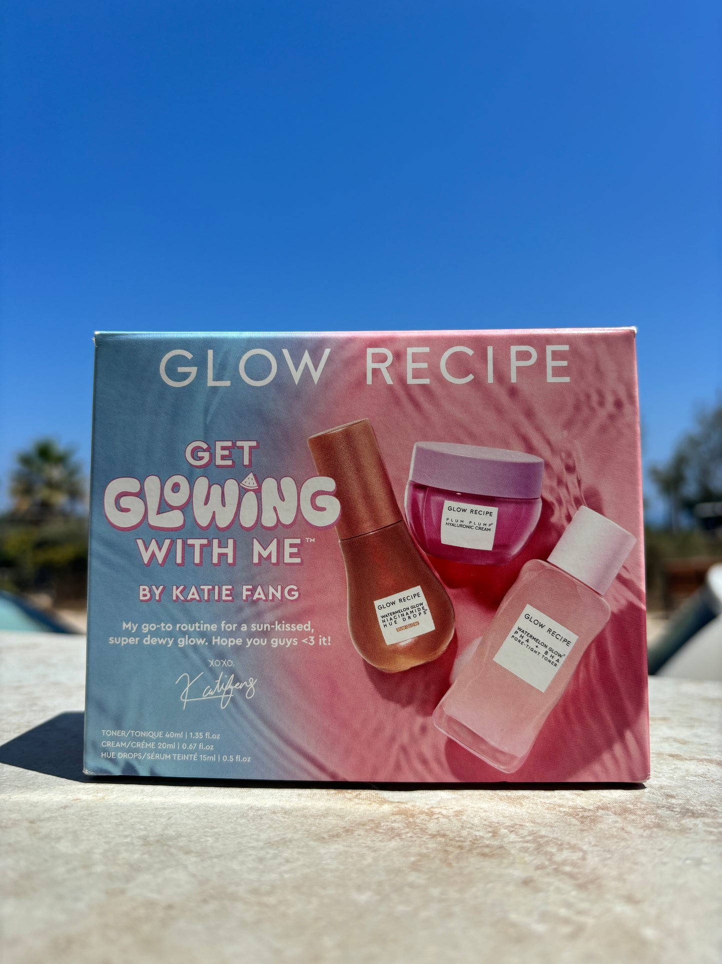 Glow Recipe Get Glowing with Me Kit by Katie Fang with Hue Drops Tinted Serum